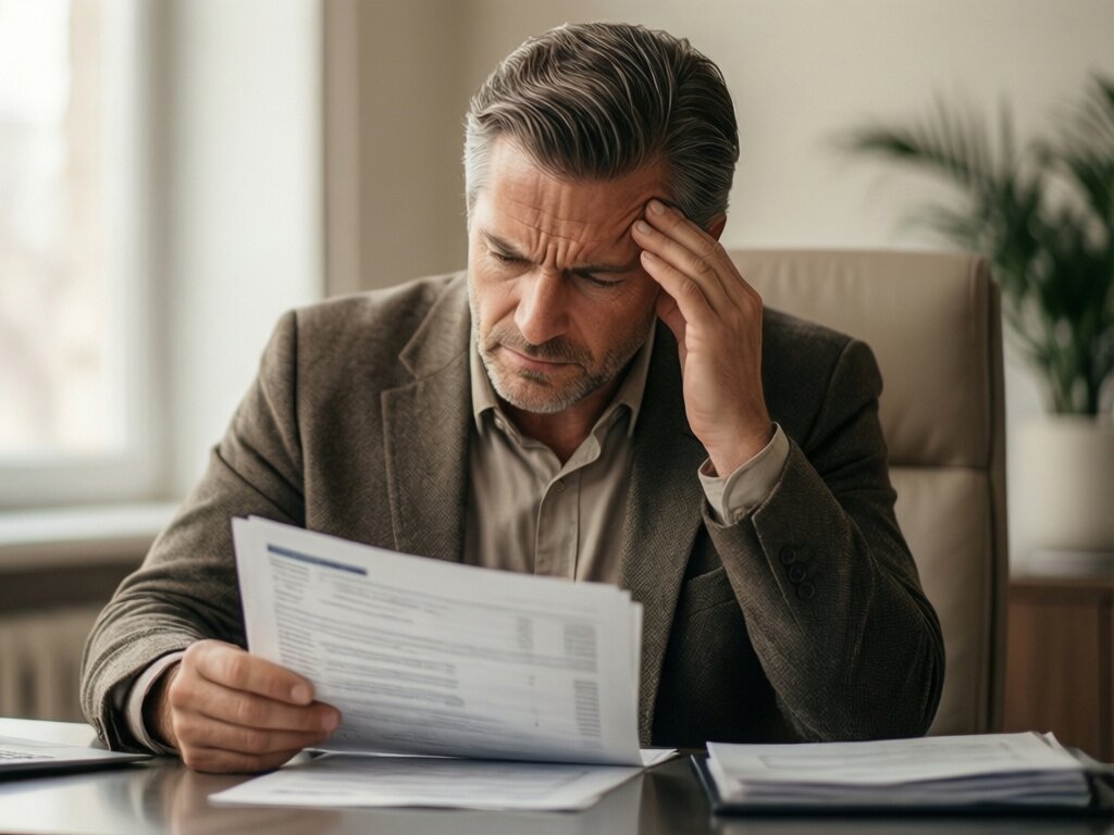 Responsable de administración desbordado por el papeleo manual